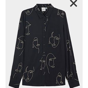 Fluid traced portrait shirt